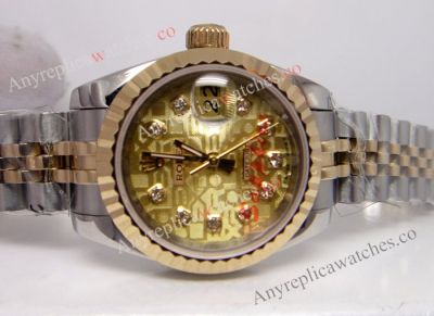 Replica Rolex Lady Datejust Watch 2-Tone Gold Micro Face 26mm